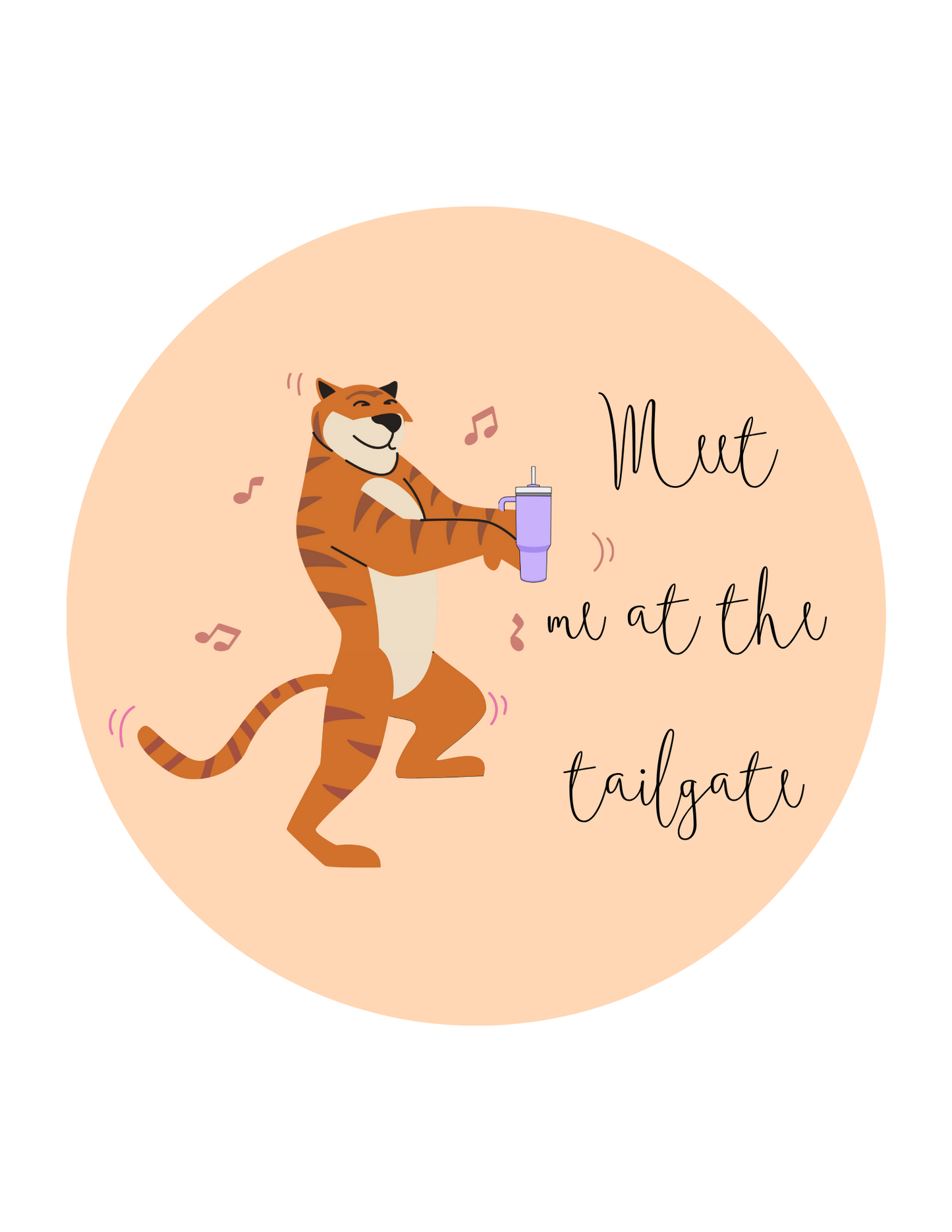 Meet me at the Tailgate Tiger Game Day Clemson Football 3.5 Button Pin