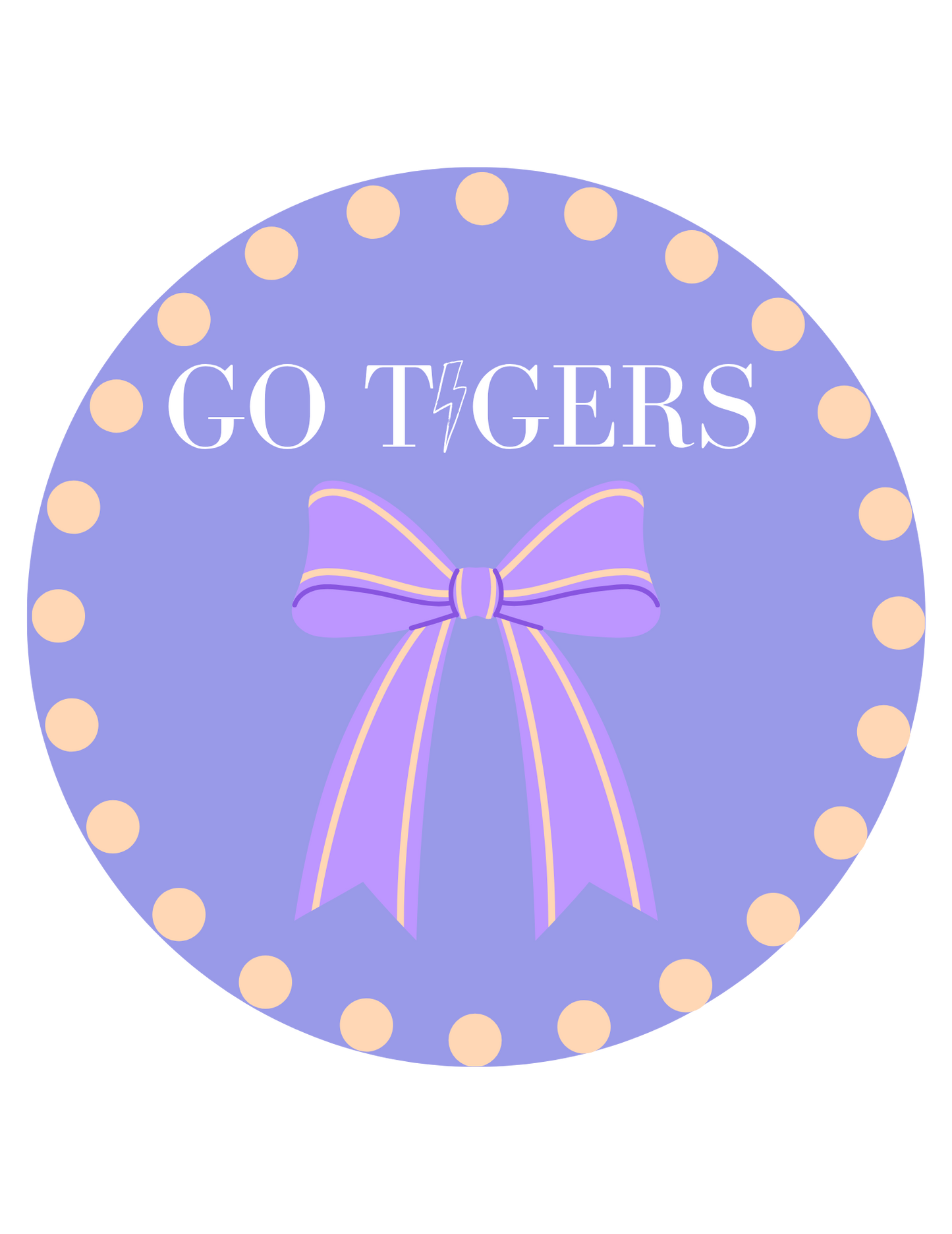 Go Tigers Game Day Clemson Football 3.5 Button Pin