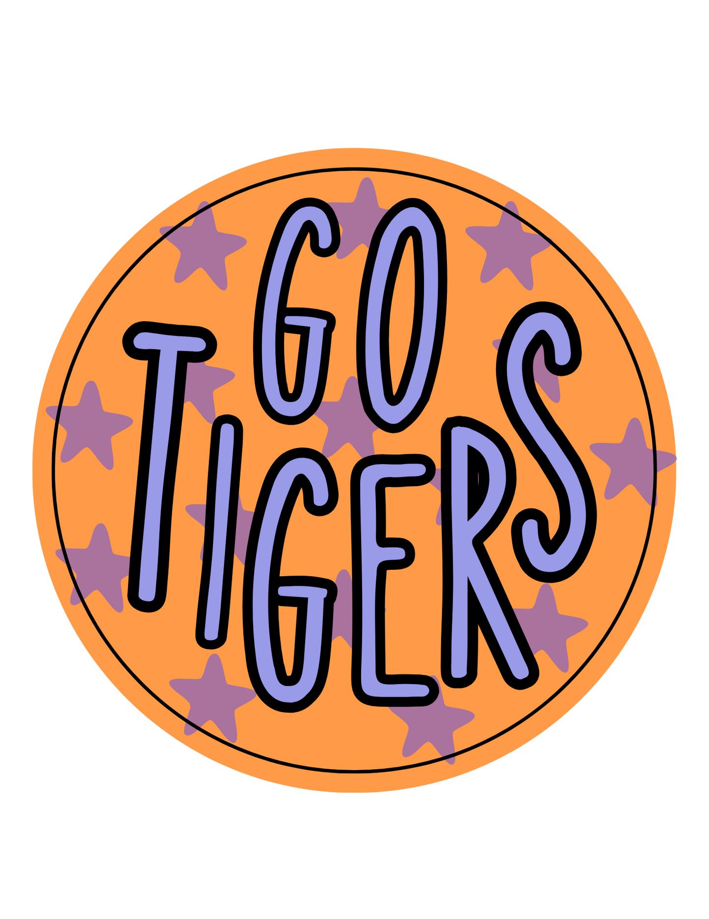 Go Tigers (Stars) Clemson Football 3.5 Button Pin