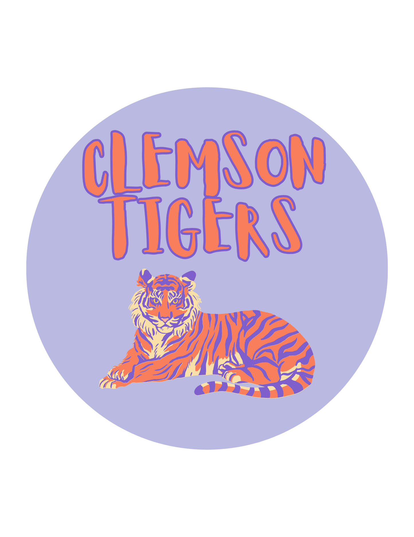 Tigers Clemson Football 3.5 Button Pin
