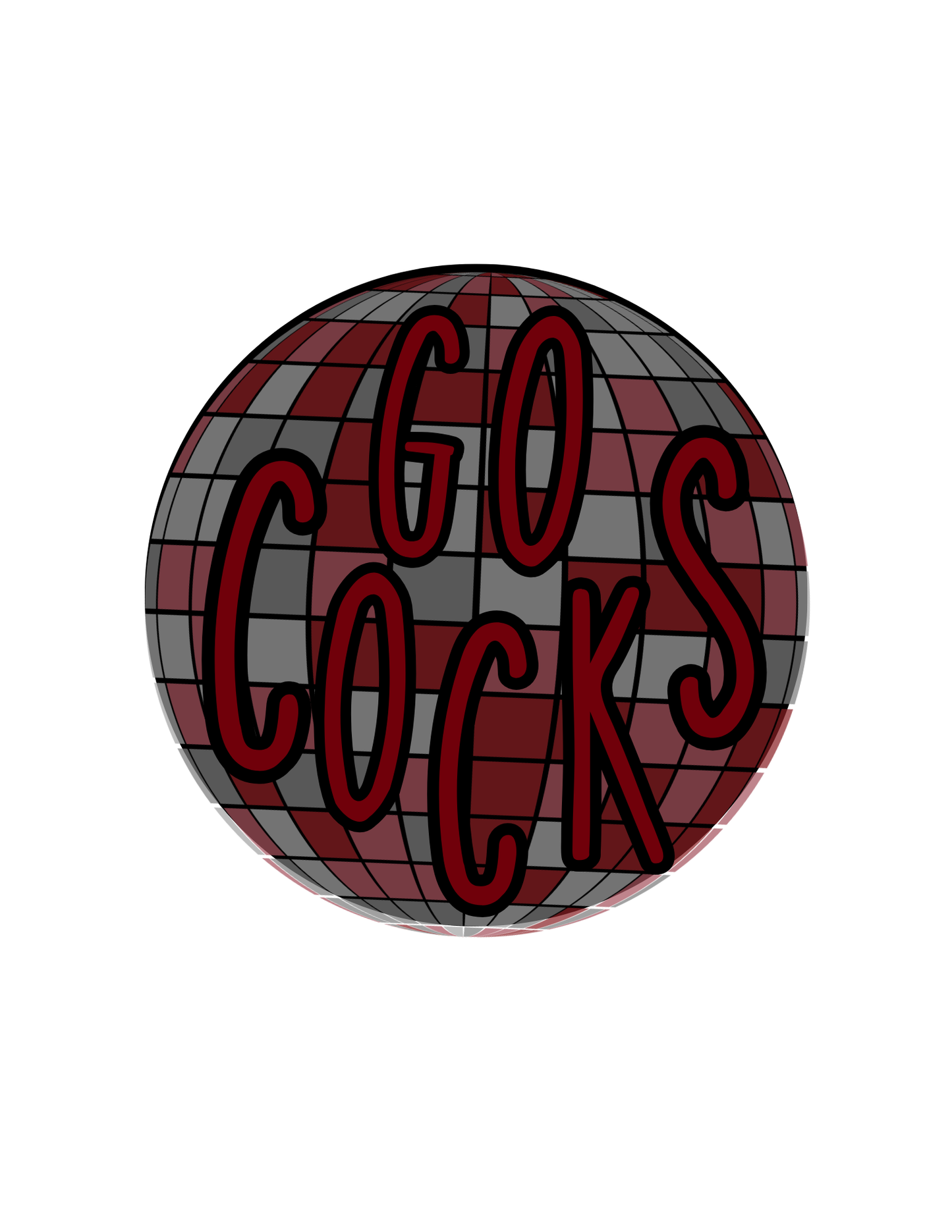 Go Cocks (Disco) Game Day Carolina Football 3.5 Button Pin