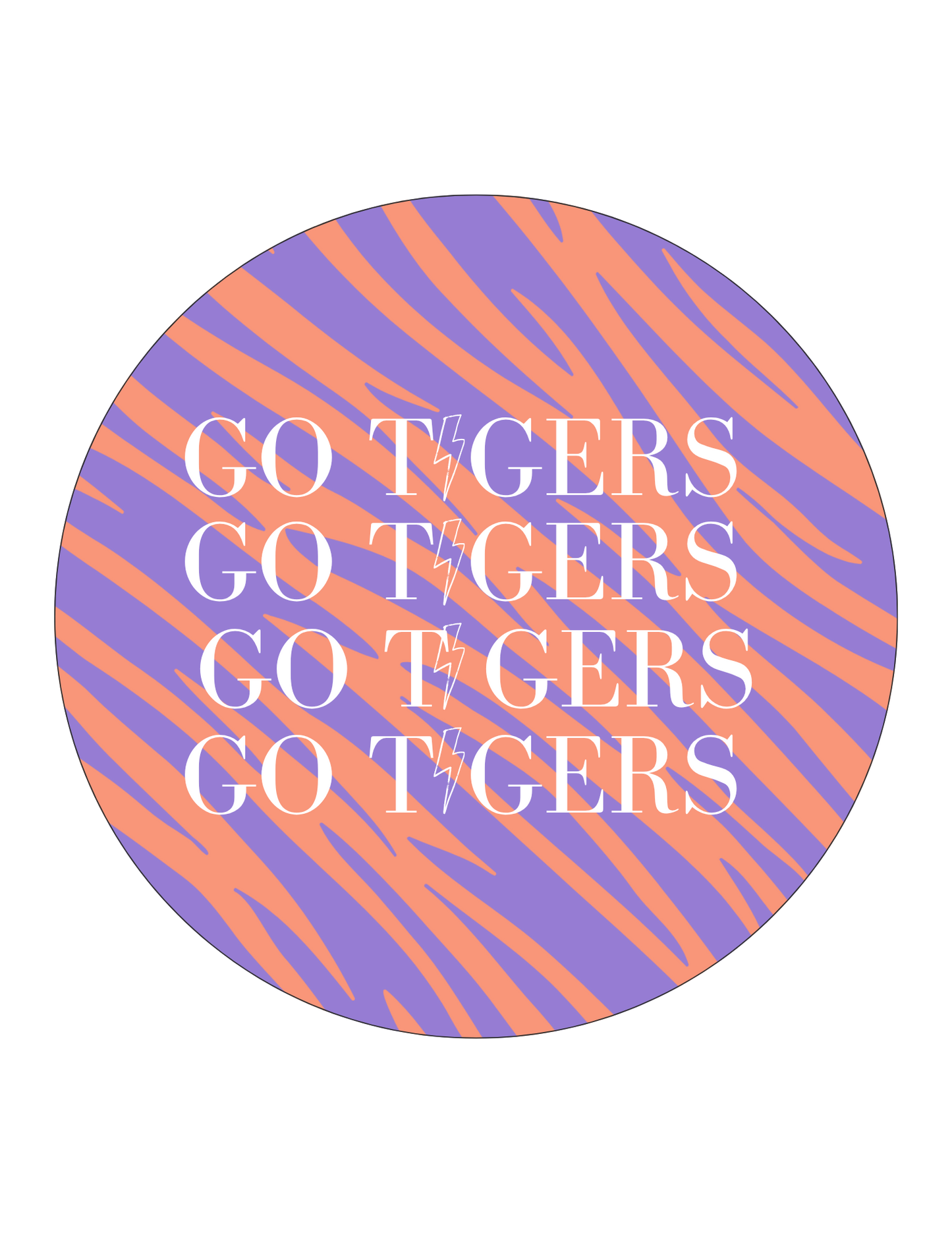 Go Tigers Game Day Clemson Football 3.5 Button Pin