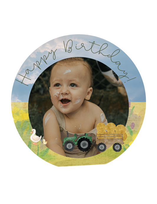Tractor Birthday Button