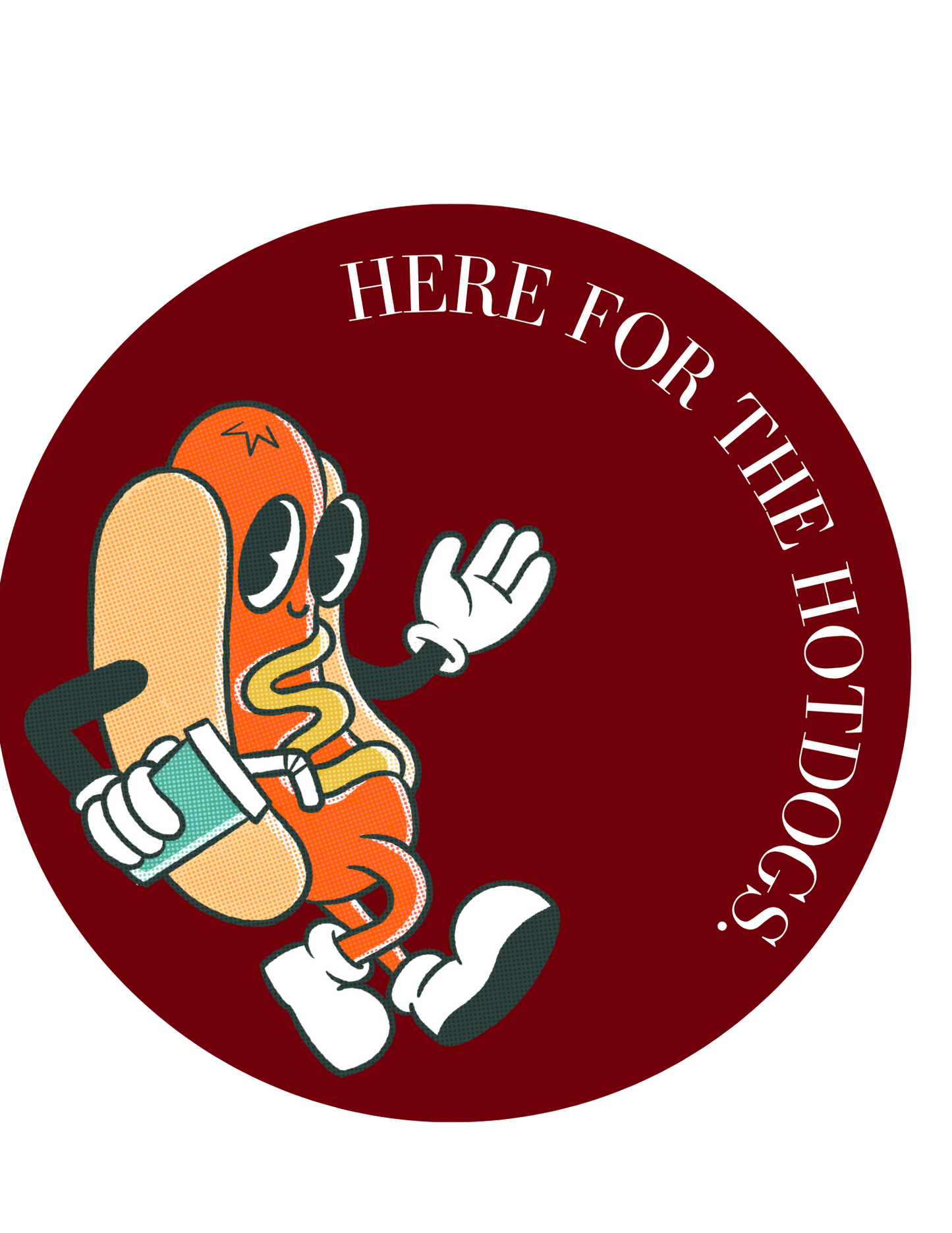 Here for the Hotdogs Game Day Carolina Football 3.5 Button Pin