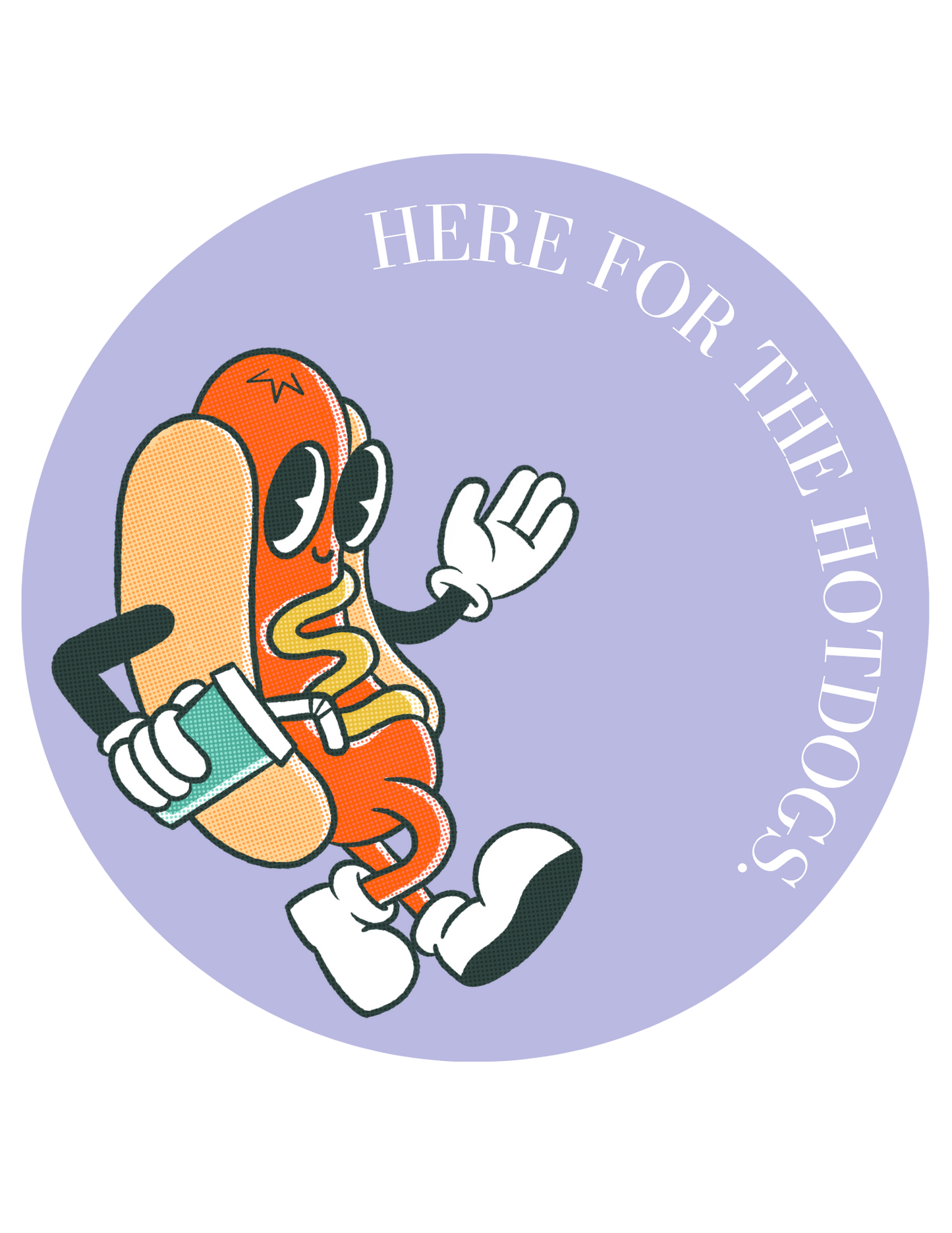 Here for the Hotdogs Tiger Game Day Clemson Football 3.5 Button Pin