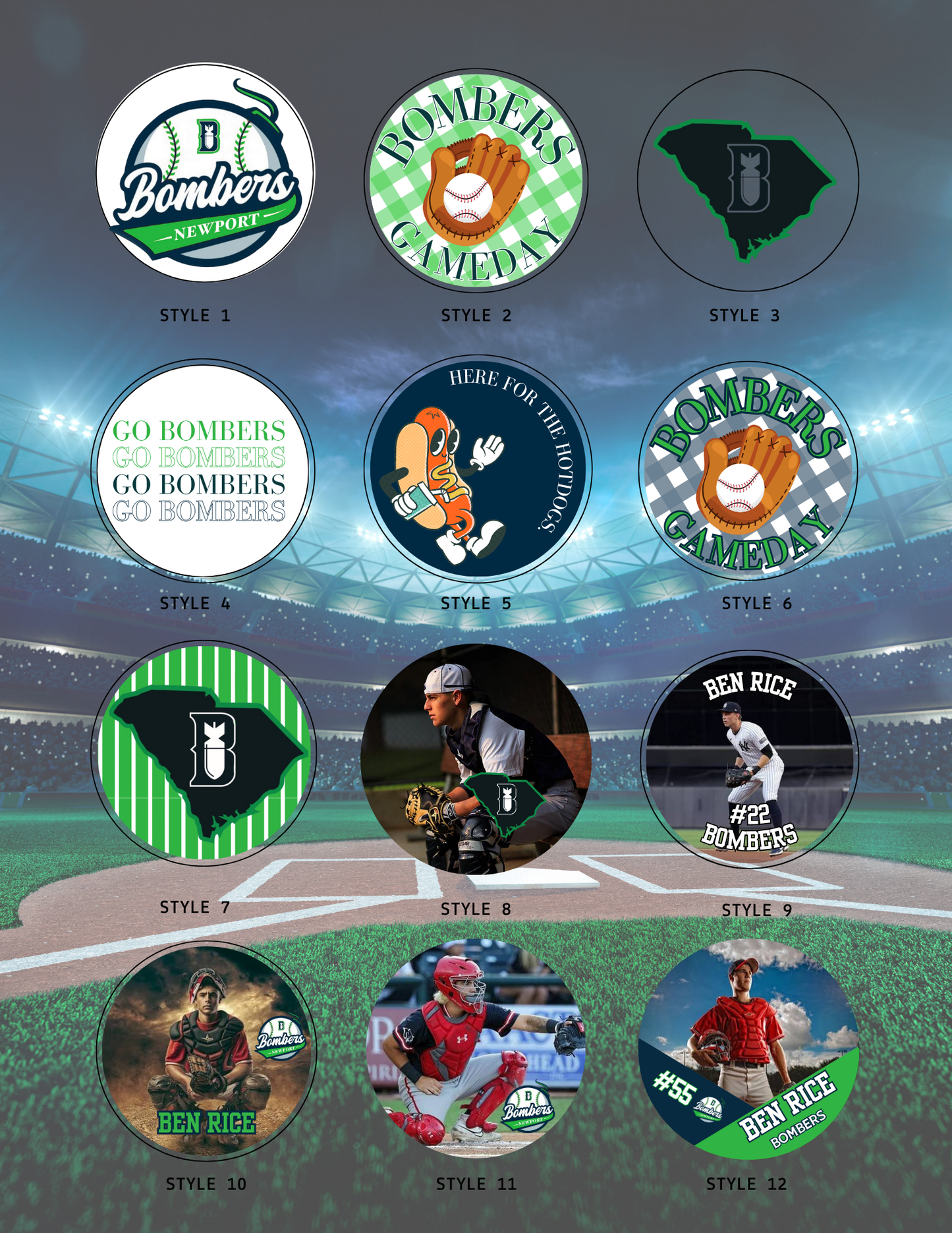 Custom 3.5 Round Newport Bomber Button Pins